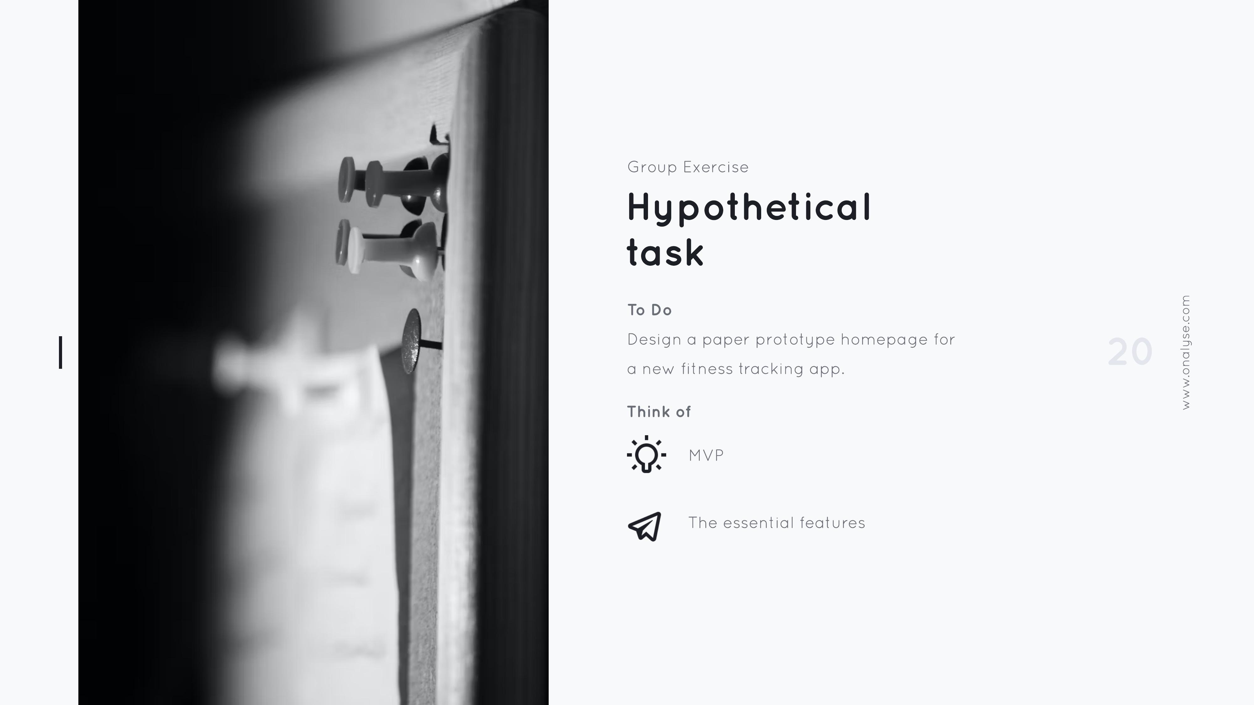 Group Exercise — Hypothetical Task: Design a paper prototype homepage for a fitness tracking app